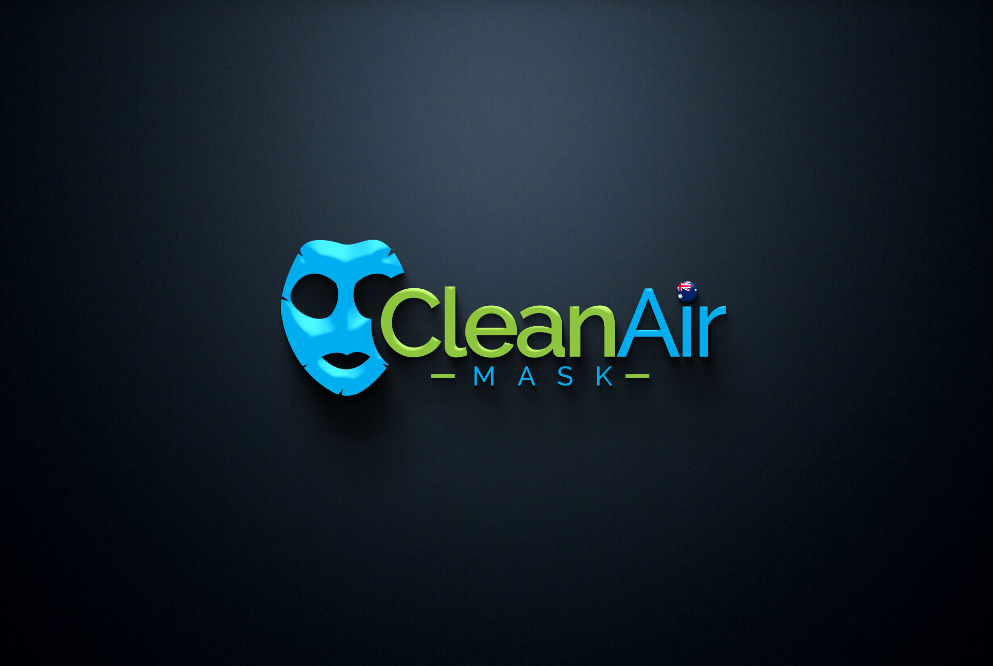 clean air mask black background